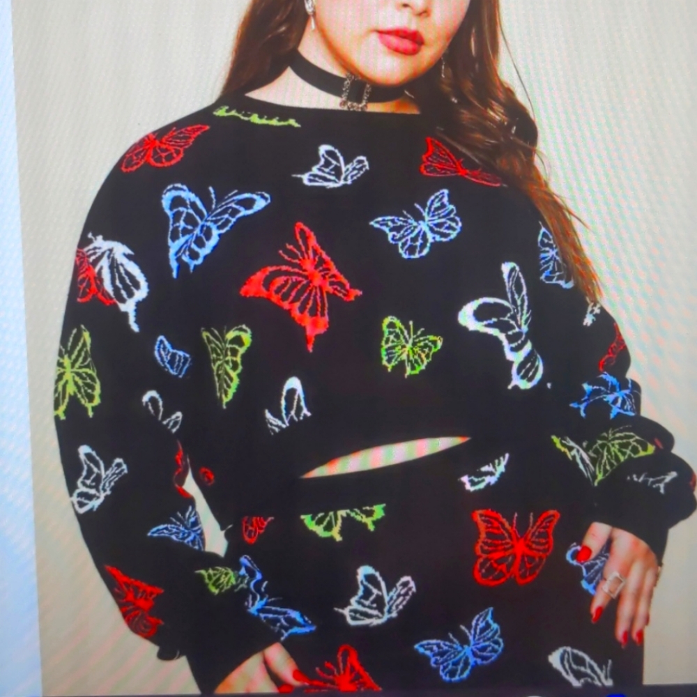Dollskill butterfly cropped crop sweater